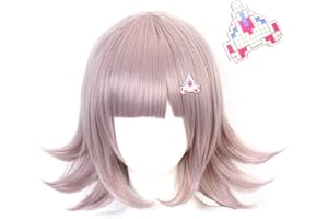 OSIASWIG OSIAS Urocza Krótka Peruka Bob z Grzywką Idealna dla Dziewczyn Cosplay Chiaki Nanami
