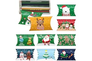 LOKIPA Christmas Pillow Boxes,36pcs Small Xmas Gift Pillow Candy Jewellery Box