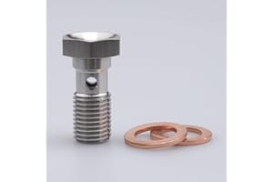 AC Performance Banjo Bolt 7/16 x 20 (25mm UHL), -4 an JIC, Stainless Steel with Copper Washers