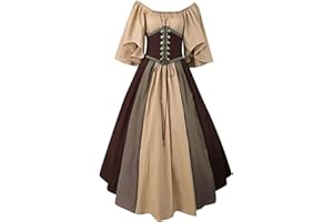Surttan Abiti Medievale da Donna, retrò Vittoriano Abito da Festa di Carnevale Gotico Vestito Donna Locandiera Costume 18 Secolo Rinascimentale Abito Vittoriano Celtico Costume Curvy Vintage