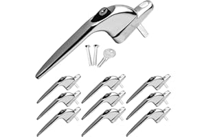 WRIOL GB DIY Store 10 x Yale uPVC Universal Window Handle Inline Locking Espag Double Glazing Chrome 40mm (Pack of 10)