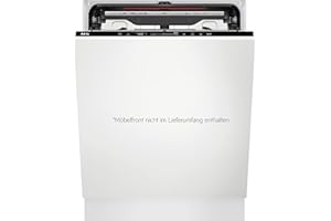 AEG Vollintegrierter Geschirrspüler 60cm, Spülmaschine Serie 7000: mit Glasschutz, Energieklasse A, Besteckschublade, personalisierte Zeit-Steuerung, leise 41dB, ComfortRails, Wasserstopp, FSE7676AP