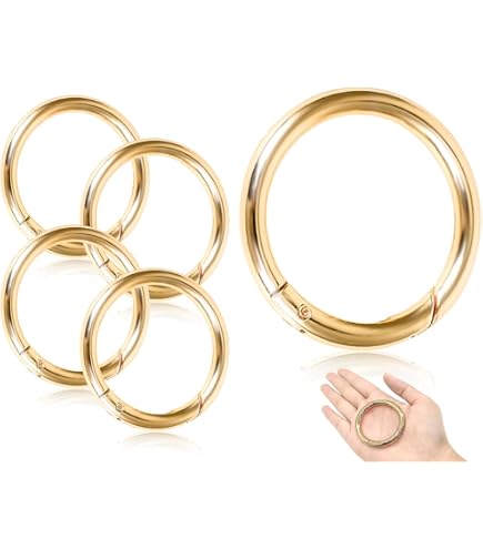 XCSJ 10PCS Moschettone Rotondo 49mm Moschettone Grande Rotondo Moschettone Tondo Clip Scatto Molla Rotonda Anello Moschettone Per Borsetta, Borse, Portachiavi, Artigianato (Bronzo