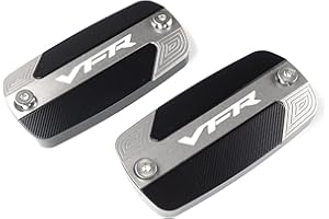 2BIRD Motorcycle Accessories For HONDA VFR 800 1200x VFR800 VFR800X VFR800F VFR1200x Crosstourer Motorbike CNC Aluminum Front Brake Cylinder Cap Fluid Reservoir Cover (Color : Titanium 1 pair)