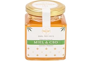 Miel et CBD | Full Spectrum 30% | Trouble du sommeil & Relaxant | Anti stress & Anxiété | 100% pur et naturel | 250g | Miel Précieux |