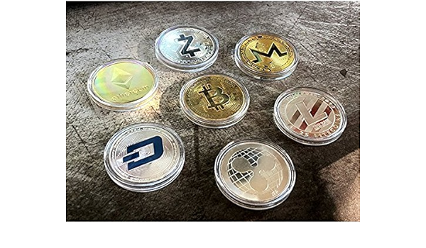 8 Coin Cryptocurrency Gold Silver Metal Coins Bitcoin Ethereum Ripple Eos Litecoin Dash Tron A Bespoke Crypto Btc Eth Xrp Eos Ltc Dash Trn Crypt Pack Of 8