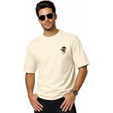 Veirdo Men's Cotton Oversized Fit® Oversized Baggy Fit Drop Shoulder Cool and Stylish Latest Graphic Printed Design Half Sleeve T-Shirt (Available Siz
