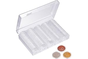 Delsen 100 Piezas Cápsulas de Monedas, Cápsulas de Monedas Transparentes de 27mm, Cápsulas de Moneda de Plástico con Caja Organizadora de Almacenamiento para Monedas Coleccion