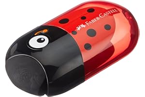 Faber-Castell 183526 Boîte à taille-crayon double coccinelle, y compris gomme