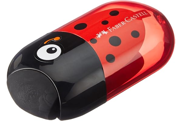 Faber-Castell 183526 Boîte à taille-crayon double coccinelle, y compris gomme