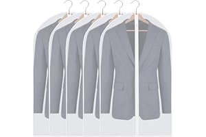 FRIEDWOHL 5 Stück Kleidersack, Kleidersäcke Mottensicher Transparent Kleidersäcke 60 * 100cm, Kleiderbeutel, Atmungsaktiver Stoff, Kleiderhülle,Kleidersäcke mit Reißverschluss,Anzugsack,für Röcke,Anzüge,Kleider