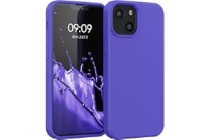 kwmobile Carcasa Compatible con Apple iPhone 13 Mini Funda - Case TPU y Silicona antigolpes - Apto Carga inalámbrica - Azul Morado