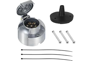 Qiping Prise remorque 7 Broches,12V Faisceau électrique,avec Joint arrière Prise Étanche,Convient aux remorques,camions,Camping-Cars