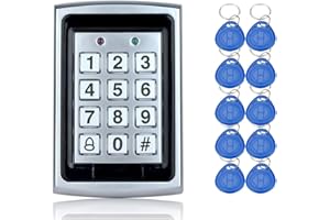 AOAMZ Contrôle d’Accès Clavier à Code Filaire pour Portail Métallique de proximité PIN RFID Carte de pour Filaire système d'entrée de Porte Simple, 10pcs keyfobs