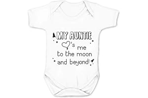 REALITY GLITCH My Auntie Loves Me to The Moon and Beyond Strampler, 3-6 Monate, Weiß