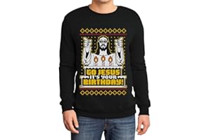 SHIRTGEIL Sweter męski brzydki sweter bożonarodzeniowy męski - Go Jesus It's Your Birthday bluza