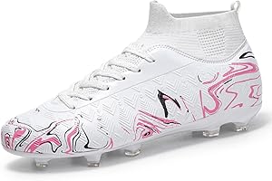 WEJIESS Chaussures de Football pour Hommes, antidérapantes, à Crampons Professionnels, Chaussures de Football pour garçons, Chaussures de Football à Lacets, Chaussures de Sport d'entraînement