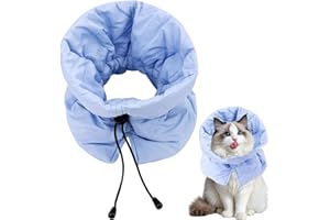 HTTDSLF Collare per Recupero Gatto, Morbido Collare di Recupero Regolabile, Anti-morso, Elisabettiano Protettivo per Gattino, Impedisce di Leccare le Ferite, Comodo per Gatto e Cuccioli (Azzurro, S)