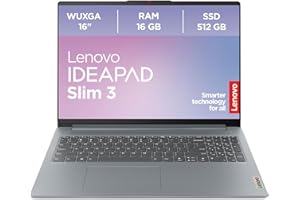 ‎LENOVO Lenovo IdeaPad Slim 3 Laptop | 16" WUXGA Display | AMD Ryzen 5 | AMD Radeon Grafik | 16GB RAM | 512GB SSD | Windows 11 Home | QWERTZ | Arctic grau | 3 Monate Premium Care