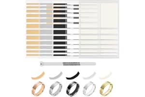 DAGORD 10 Blätter/190Stück Unsichtbarer Ring Sizer Loser Ringgrößenversteller Unsichtbarer Ringgröße Einsteller Selbstklebende Silikon EVA Ringabstandshalter mit Ringgrößenmesser für Damen und Herren