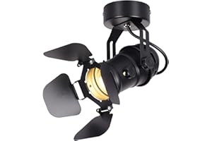 COMELY Focos LED de techo vintage lámpara rusticas de techo negra industrial con Bombillas E27, ángulo ajustable hacia arriba y hacia abajo Luz de pared iluminación para Dormitorio Salón Cafe Shop Bar