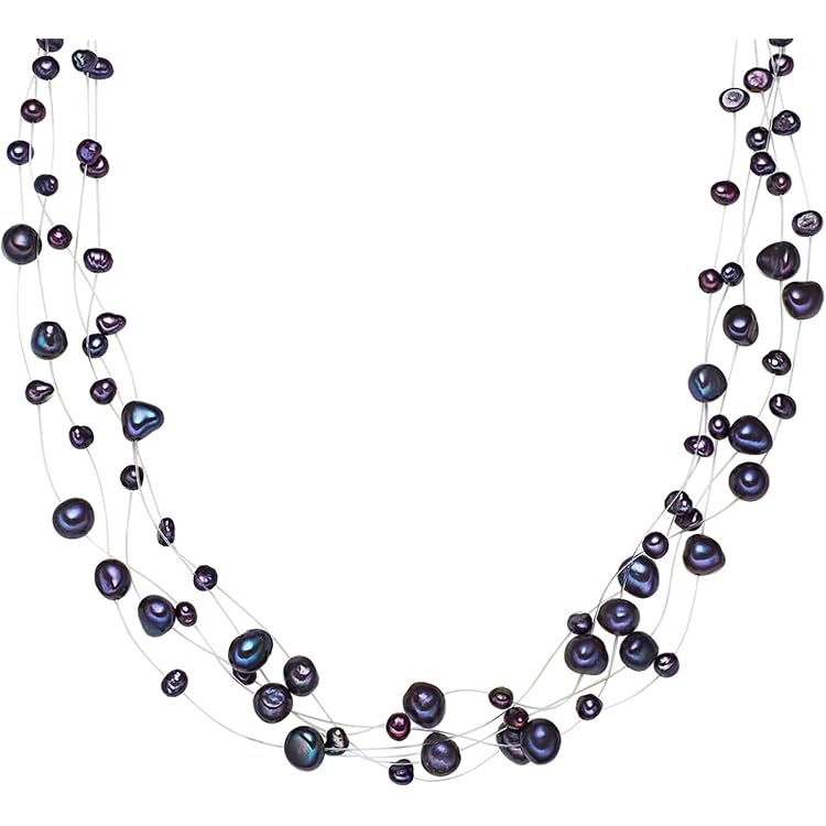 VALERO PEARLS Perlenkette Aus Süßwasser-Zuchtperlen – 7–8 Mm Rund, Weiß, 925er Sterling Silber Verschluss, Mit Verlängerungskettchen