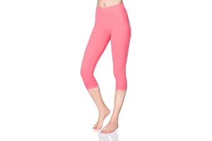 SOFTSAIL Leggings för kvinnor, 3/4-längd, capri, bomull, hög midja, beskurna med magkontroll, yogabyxor för kvinnor, damleggings för sport, träning, gym, träningskläder