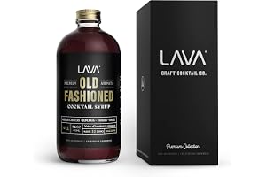 LAVA Premium Old Fashioned Mix Cocktail Syrup | 16oz, Makes Up To 64 Cocktails | Craft Mixer with Aromatic Bitters, Demerara, Marasca Cherry & Hazelnut | Just Add Bourbon, Whiskey, or Rye