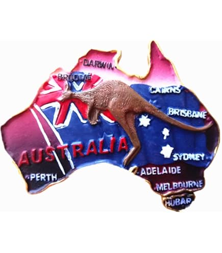 Magnete Frigorifero Canguro Australia - Souvenir 3D, Resina, 11x5 Cm