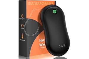 AJVV Chauffe-Mains Rechargeable,【15H Longue Durée Chaleur】10000mAh Électrique Chaufferette Main Portable 2S Chauffage & 3 Niveaux Chaufferette de Poche pour Raynaud Sports de Plein Air, pour Femmes Hommes