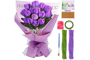 Lyfeesis Tulpen Blumenstrauß Pfeifenreiniger, 200 Stück Pfeifenputzer zum Basteln, Künstliche Blumen Pfeifenreiniger Chenilledraht DIY Geschenke für Mama, Frauen, Männer, Ehefrau oder Ehemann