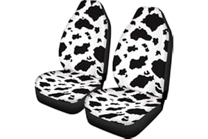 Woisttop Autositzbezüge, Motiv Kuhflecken, 2er-Set Vordersitz-Schonbezüge, universell passend für SUV, Lkw, Pkw, Lieferwagen