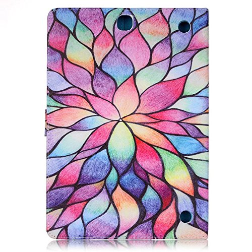 Samsung Galaxy Tab A 9.7 SM-T550 Hülle, DEENOR Bunt Malerei und Stilvoll Zeichnung Brieftasche Case Buch-Stil PU Leder Flip Protective Stand Tasche Schutzhülle Hülle für Samsung Galaxy Tab A 9.7 SM-T550. (Color Flowers) - 3