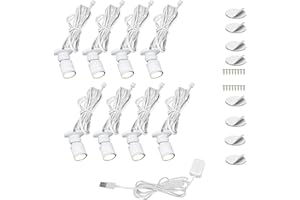 Cefrank Lot de 8 spots LED blancs 1 W - Mini surface montée - Lampe de cabinet à bijoux - Intensité variable - Blanc froid 6000 K H9177W