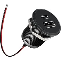 Caricabatterie Per Auto Con Presa USB-C 12V/24V - 5V, Per DVR Per Auto Lunghezza Cavo 3 5 M