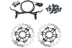 NYK Zoom Kit de freins à disque hydrauliques avant et arrière - Disque flottant et boulons de couleur - Pour VTT - 160 mm - Noir