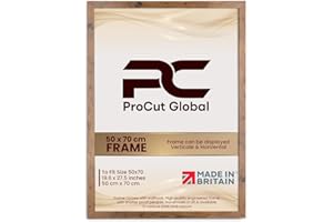 Procut Global 50X70CM Rustic Oak Picture Frames - Modern Wooden Photo Frame with Shatterproof Perspex for Wall or Tablet