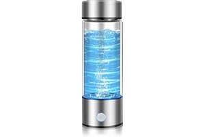 TITPLOLY Hydrogen Water Bottle with PEM SPE Technology, Portable Water Purifier Generator for Clean and Healthy Drinking Kangen Water Machine Producing Ionized with Gift Box for Home Office Travel (silver new)
