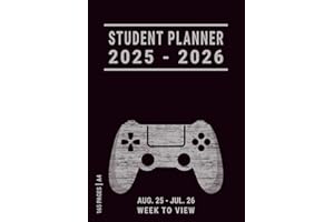 Student Planner 2025-2026 A4: Secondary School Homework Diary Weekly UK Academic Year 25/26 for Key Stage 3 & 4 with Time Tables , Black For Boys