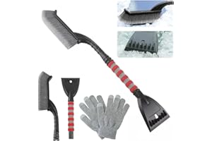 MEISHANG Auto Eiskratzer Set,Schneebesen Eiskratzer Automatische Eisschaber,Auto Eiskratzer mit Gummi,Eisbesen Eisschaber Schneebürste,Auto Eiskratzer,Abnehmbar Schnee Pinsel
