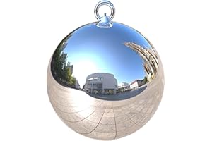 AIMIMI Gazing Balls Shiny Polished Globe Reflective Smooth Spheres Floating Pond Balls Stainless Steel Silver Mirror Globe for Home Garden Ornament Decoration,200mm,B