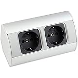 Ecksteckdose 2fach Steckdosenelement Alu Metallic Amazon De Beleuchtung