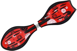 MAXOFIT IHR PARTNER FÜR SPORT UND FREIZEIT MAXOfit® Waveboard Pro Close « Rot» Charge Max.110 kg, Roues Lumineuses et Sac Inclus, certifié TÜV/GS - 81cm x 23cm x 11cm