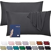 Vielit Kissenbezug 50x70 Anthrazit Weich Kopfkissen 50x70 2er Set Mikrofaser Deko Kissenhülle Für Kissen 50x70 Öko-Zertifikat