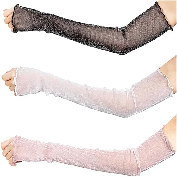 3 Paires De Manches Couvre-bras En Dentelle élastique - Pour Sport, Plein Air, Protection UV (multicolore)