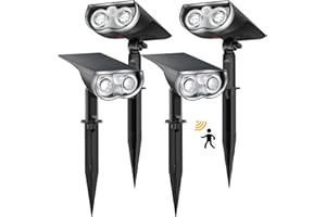 Linkind Lampes Solaires Extérieures Détecteur de Mouvement 1000LM, Blanc Froid 6500K, Lot de 4