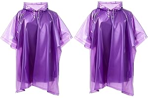 Fayemint 2 Pezzi Mantella Antipioggia, Portatile Poncho Antipioggia, Riutilizzabile Poncho Pioggia, per Escursionismo, Campeggio, Ciclismo, Pesca
