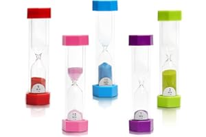 DREAM HORSEX Sanduhr für Kinder, Sanduhren Set für Kinder, Kinder lernuhr, Bunter Sand, Küchen-Timer-Uhr, 1Min/ 3Min/ 5Min/ 10Min/ 15Min Dekoration Zeitmesser Timer, 5 Stück