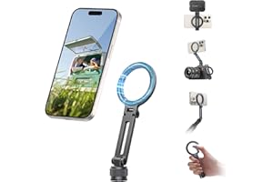 ULANZI MA07 Soporte Magnético para Trípode de Teléfono MagLock con Zapata de 1/4", Adaptador de Aluminio con Ángulo Ajustable Magsafe para iPhone/Android/Cámara/Luz/Trípode