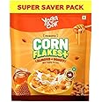 Yogabar Cornflakes with Almonds, Honey & Berries | Crunchy Breakfast Cereals with Probiotics 850g | Real Honey & Almond